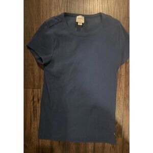 Maeve Ribbed Blue Cap Sleeve Top sz M